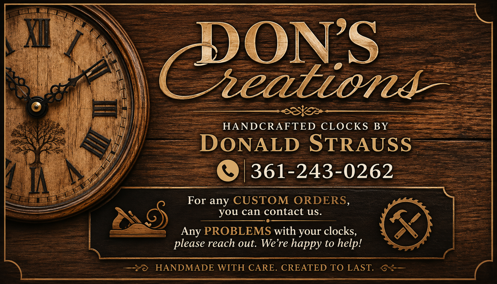 Don’s Creations | Handcrafted Clocks