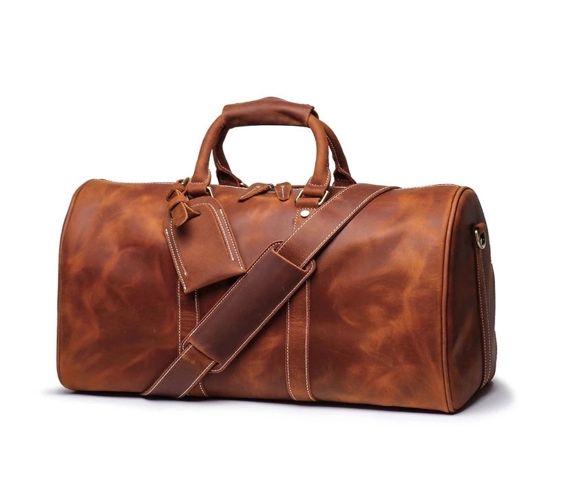 Leather Duffle Bag, Handmade Mens Leather Weekend Bag, Personalized Duffel Bag, Leather Holdall Bag, Leather Overnight Bag, Leather Gym Bag For Men