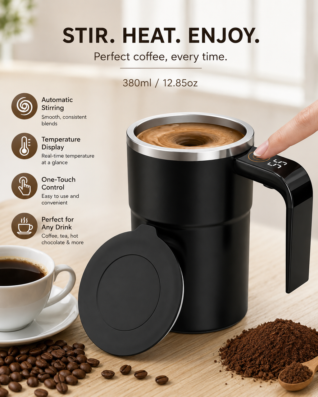 Sip & Swirl Smart Self-Stirring Mug ☕️