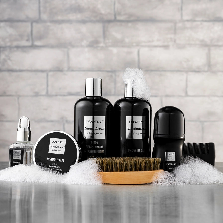 Luxury Beard Grooming Kit For Men, Sandalwood Bath Gift Set
