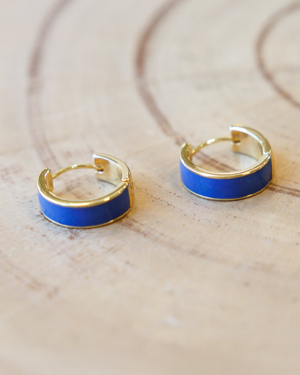 Blue Moon Huggie Hoops