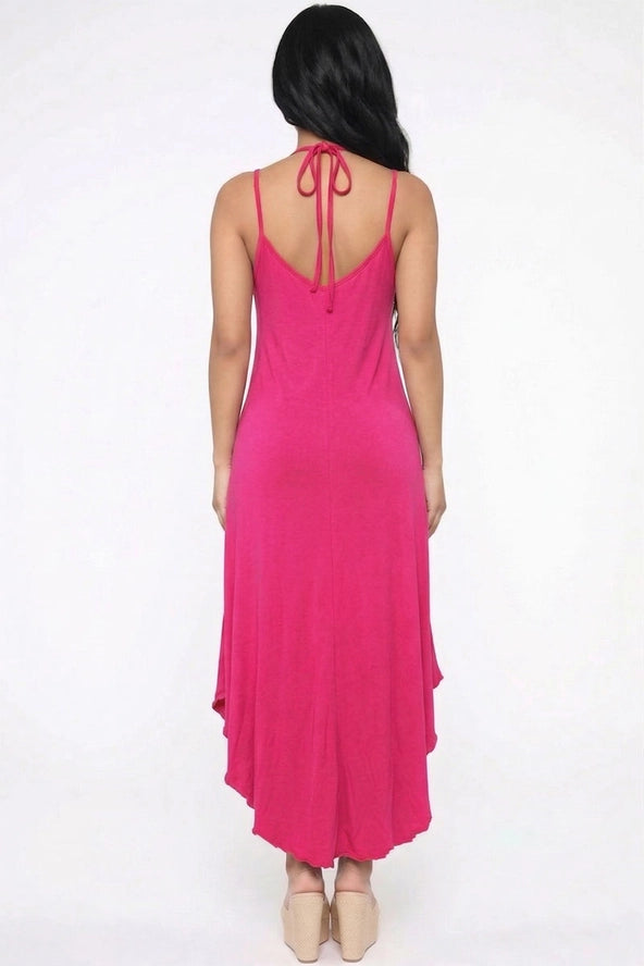 Solid Cami Double Strap Loose Fit Dress