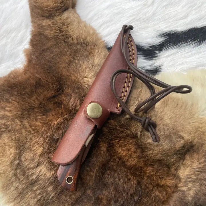 Introducing the Titan TK-060 Damascus Steel Skinner Knife with Rosewood & Stag Grip