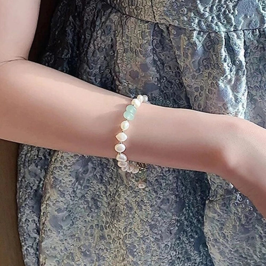 Pearl Aventurine Bracelet (Adjustable)