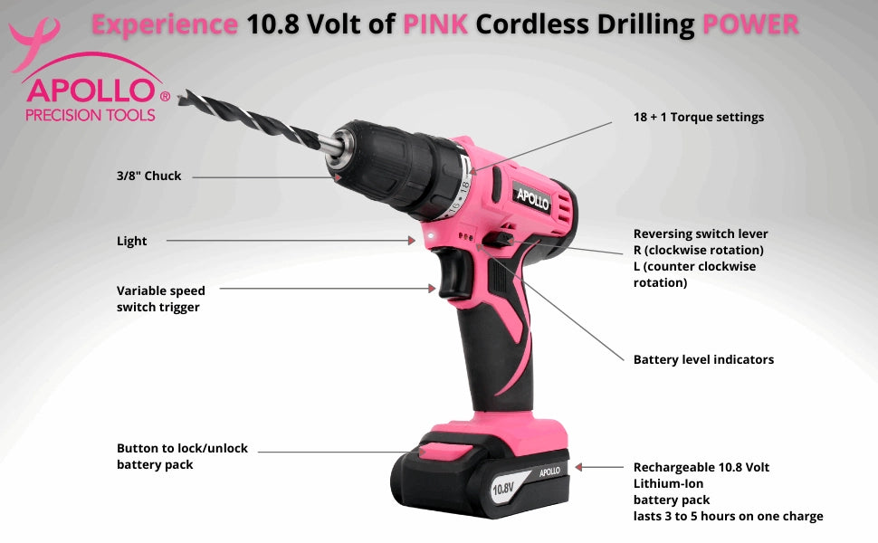 10.8 Volt Lithium-Ion Cordless Drill with 30 Piece Accessory