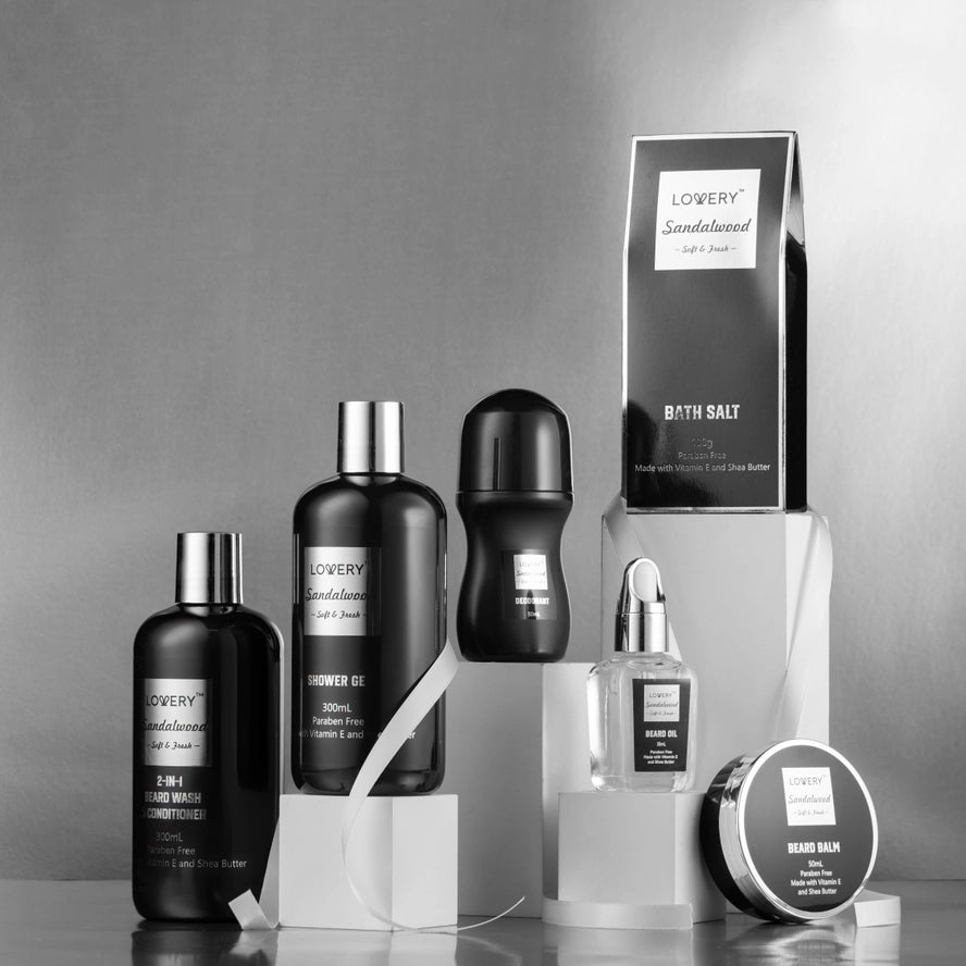 Luxury Beard Grooming Kit For Men, Sandalwood Bath Gift Set