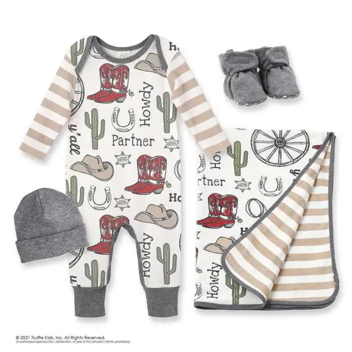 Western Cowboy Howdy Partner Cotton Romper