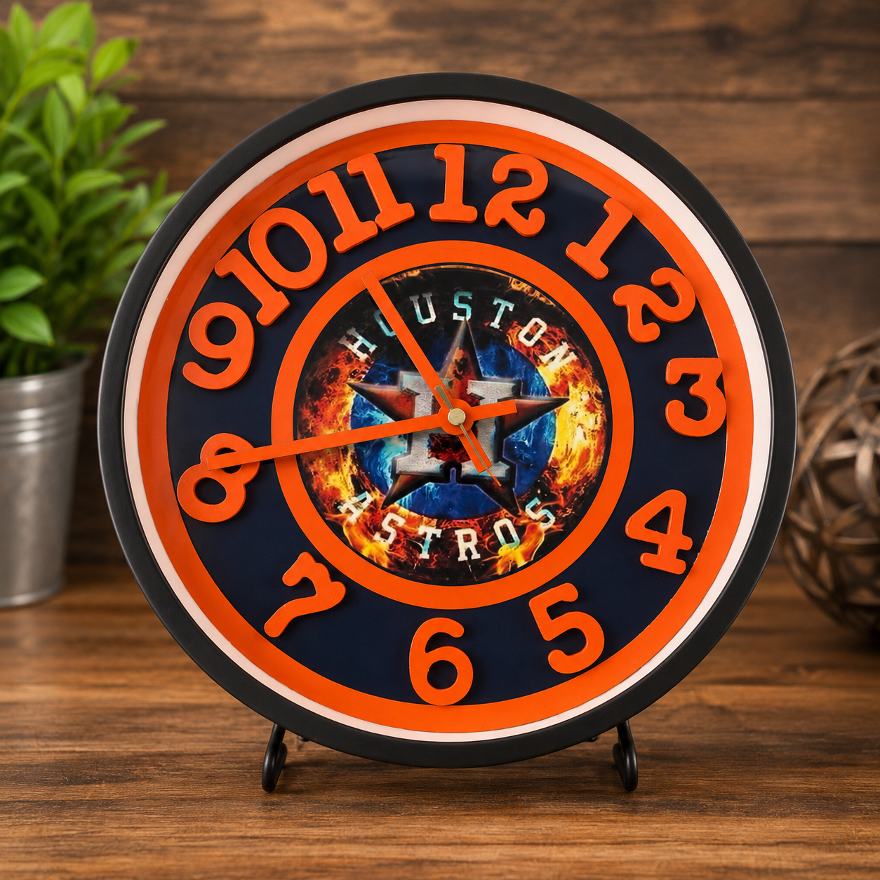 H-Town Fire & Ice Handcrafted Wall Clock