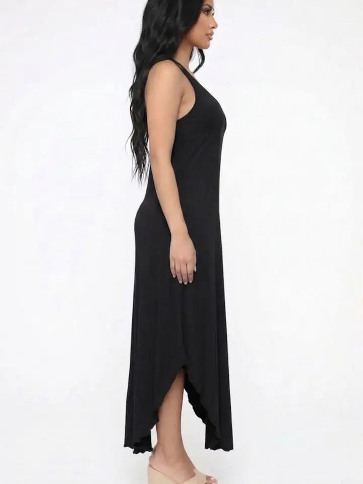 Solid Cami Double Strap Loose Fit Dress