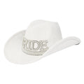 Vegan Felt-Made Bride Pearl Cowboy Hat