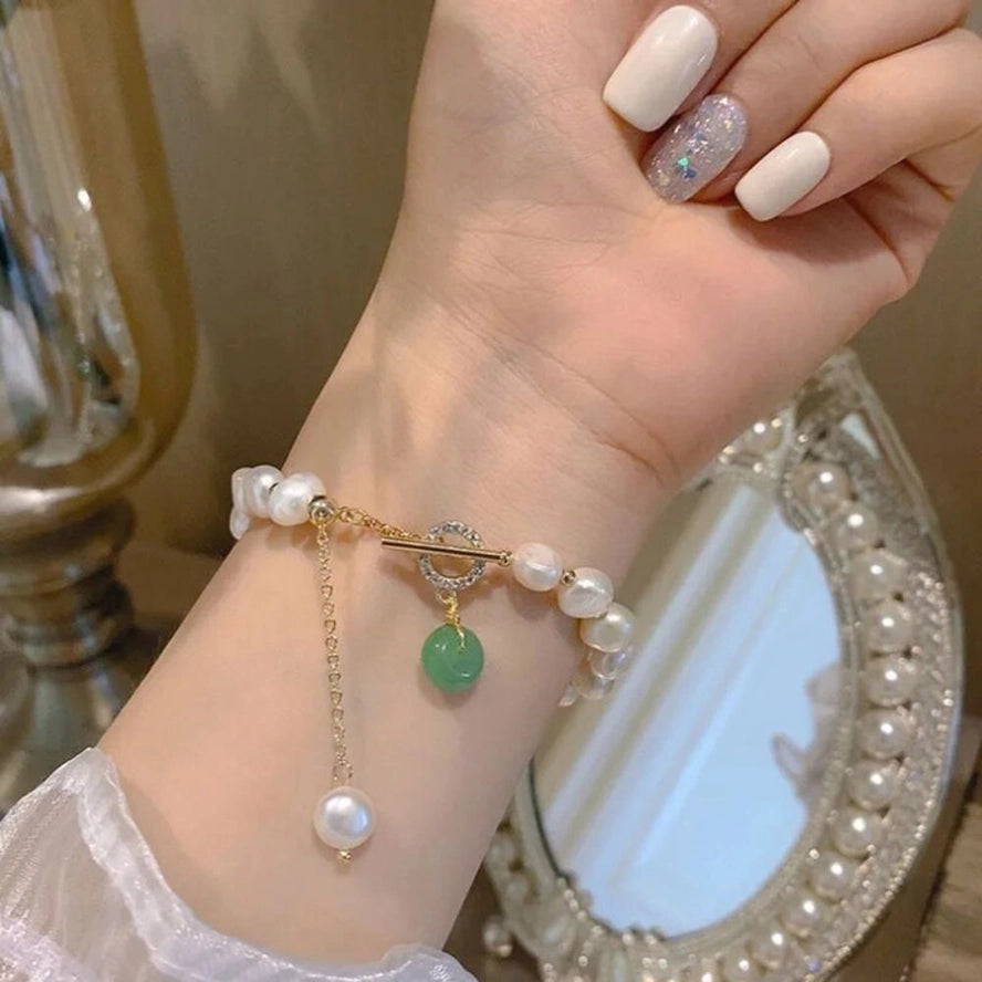 Pearl Aventurine Bracelet (Adjustable)
