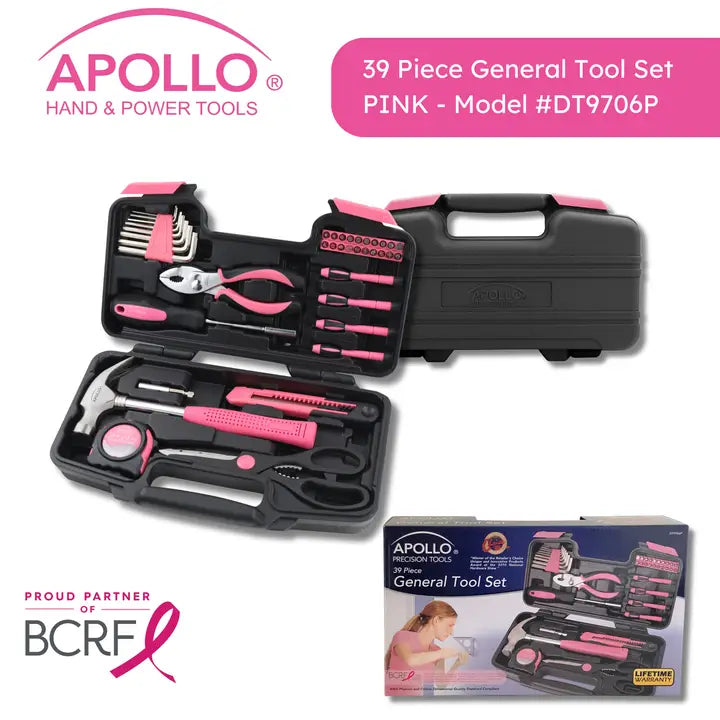39 Piece General Tool Set Pink