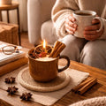 Pumpkin Spice Candle in Wooden Mug | Autumn Decor Soy Candle