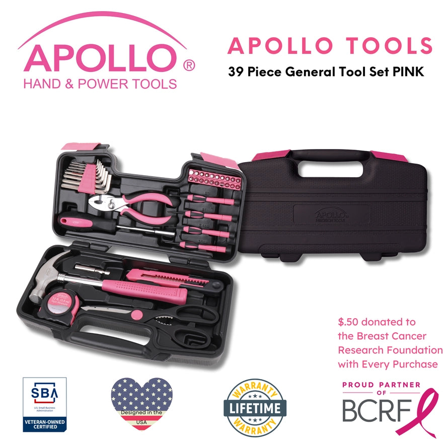 39 Piece General Tool Set Pink