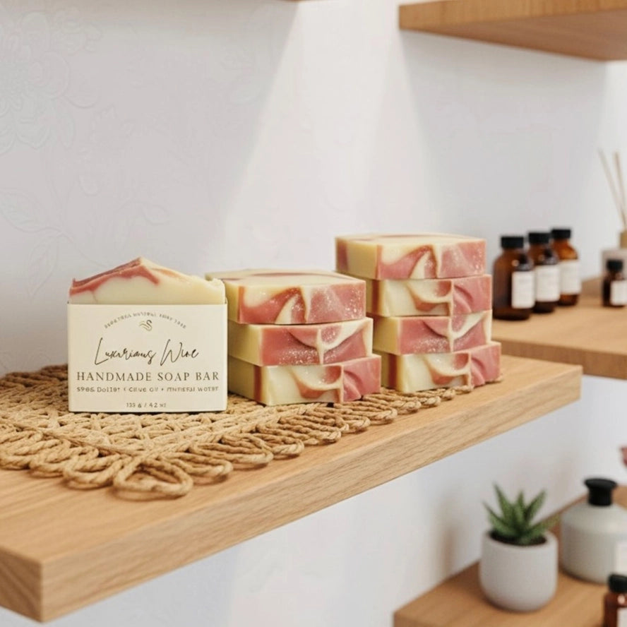 Red Wine Handmade Soap Bar Vegan Cold Process