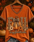 Fall Is My Favorite Color Leopard Pumpkin Tee