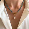 Apatite Blue Steel Natural Stone Necklace