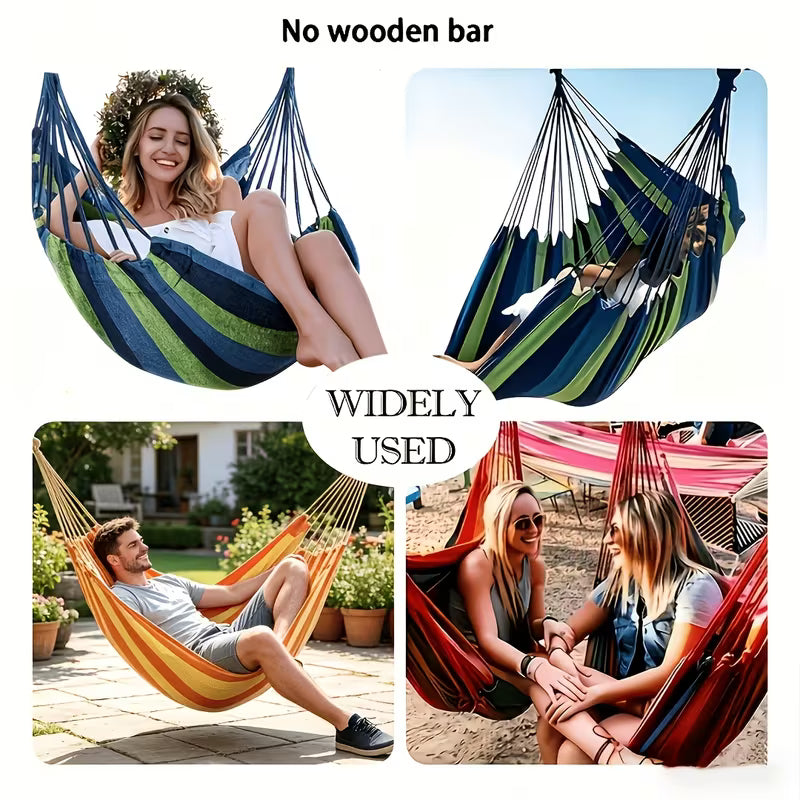 Outdoor Use Only) (with Pillow & Without Pillows) Outdoor Hammock Chair - Perfect for Balconies, Porches, Gardens, Or Patios. It Features Tear-resistant, Breathable Fabric And Is Easy to Install