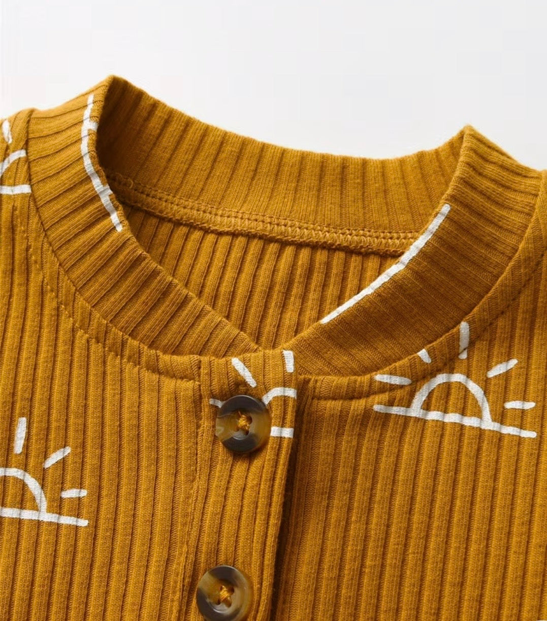 Sunshine Days™ Ribbed Cotton Baby Bodysuit & Shorts Set