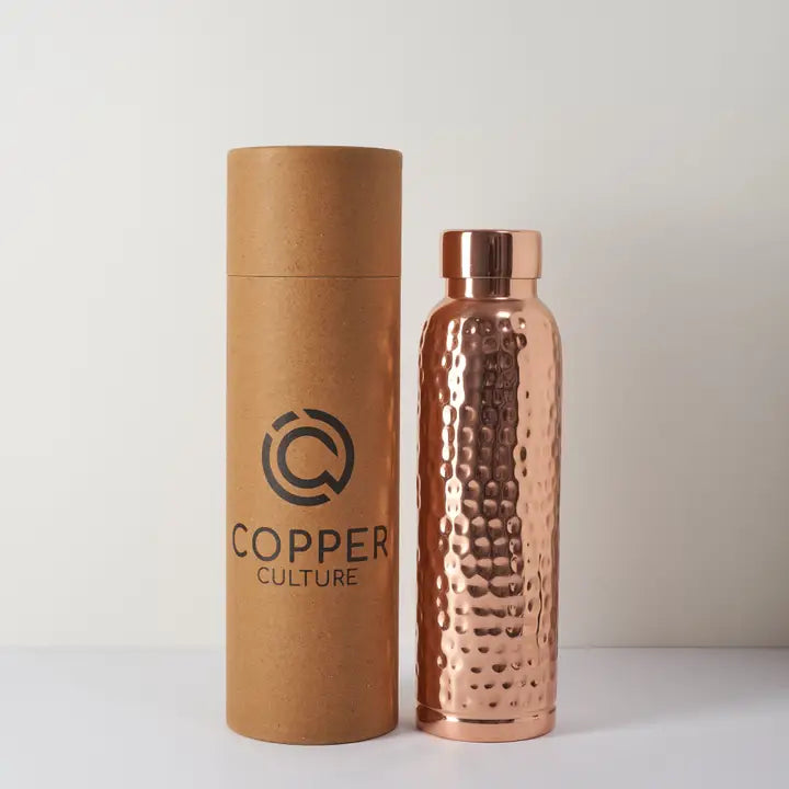 Hammered Pure Copper Water Bottle 950ml