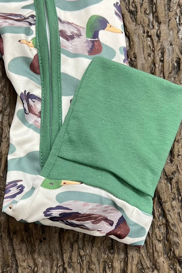 Mallard Duck Printed Printed Baby Romper.LR0425-6-Jean