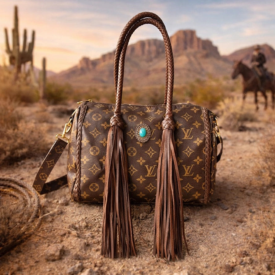 Upcycled Lv Western Fringe Handbag ✨