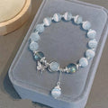 Cat's Eye Aquamarine Moonstone Crystal Women's Bracelet