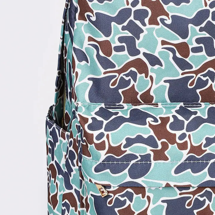 Camouflage Print Kids Canvas Backpack