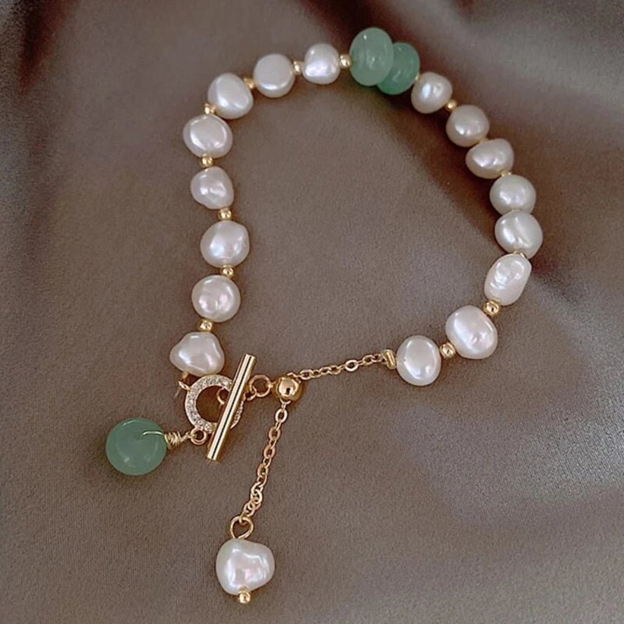Pearl Aventurine Bracelet (Adjustable)
