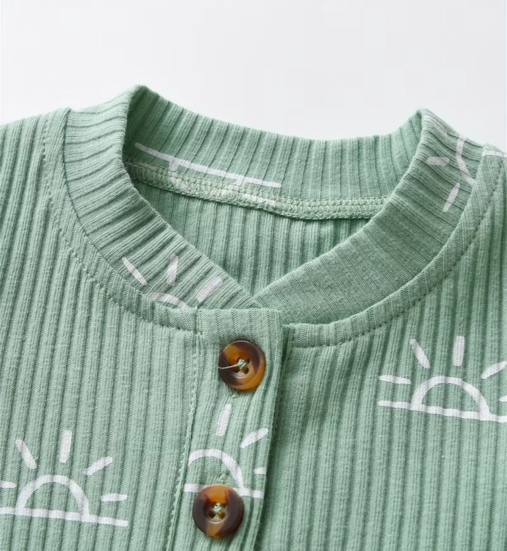 Sunshine Days™ Ribbed Cotton Baby Bodysuit & Shorts Set