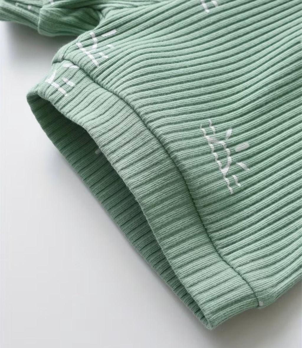 Sunshine Days™ Ribbed Cotton Baby Bodysuit & Shorts Set