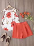 2pcs Floral Print Se