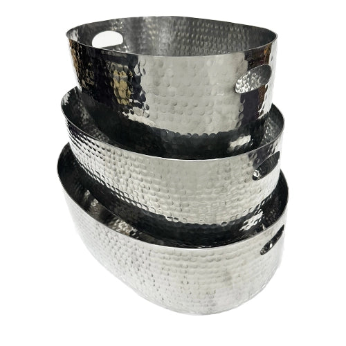 Hammered Silver Beverage Tub – Set of 3