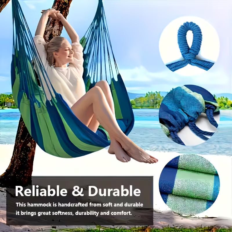 Outdoor Use Only) (with Pillow & Without Pillows) Outdoor Hammock Chair - Perfect for Balconies, Porches, Gardens, Or Patios. It Features Tear-resistant, Breathable Fabric And Is Easy to Install