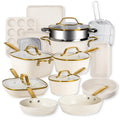 Gotham Steel Pro Hammered Collection 20-Piece Cream