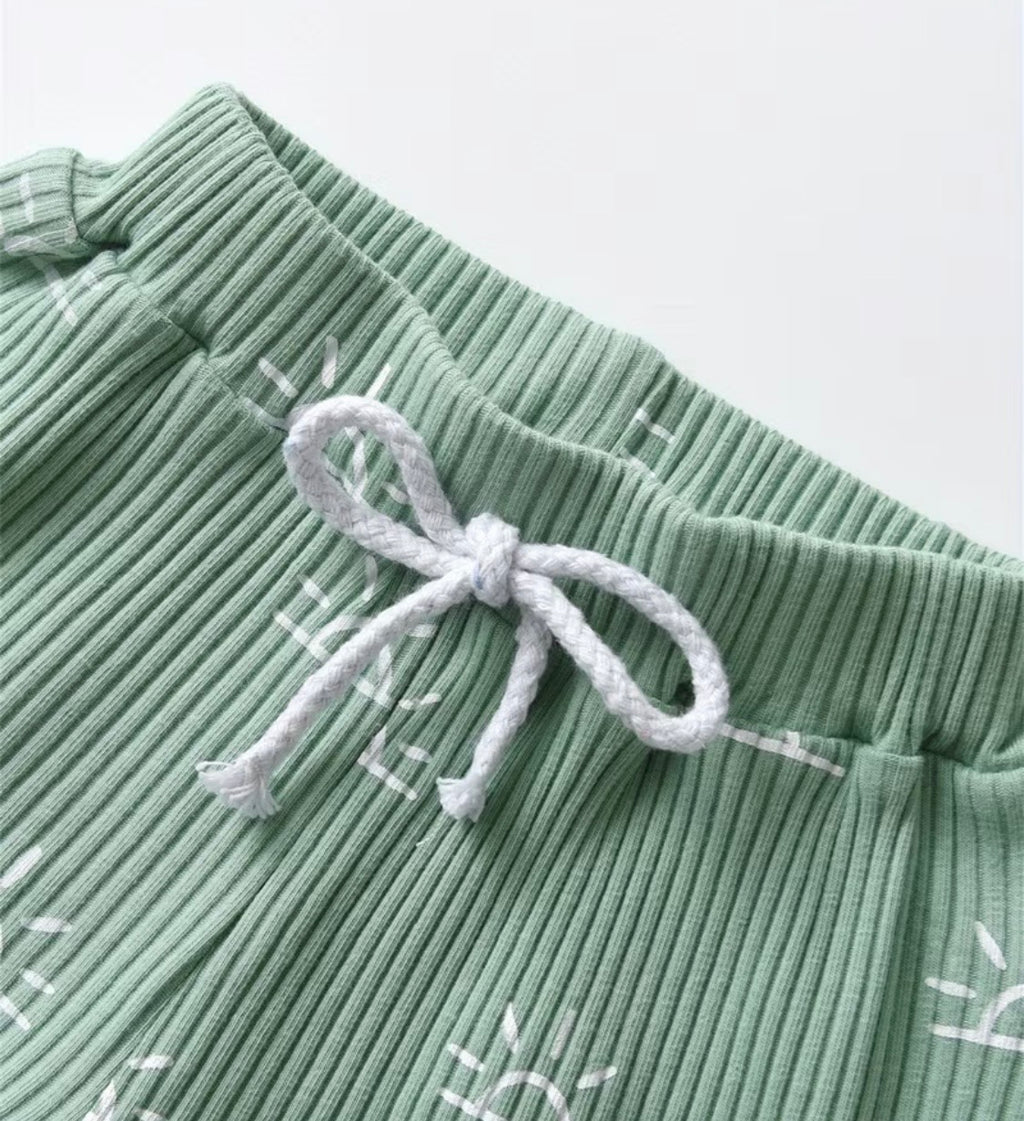 Sunshine Days™ Ribbed Cotton Baby Bodysuit & Shorts Set