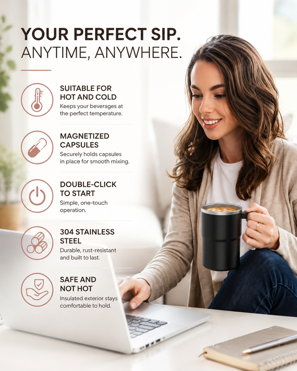 Sip & Swirl Smart Self-Stirring Mug ☕️
