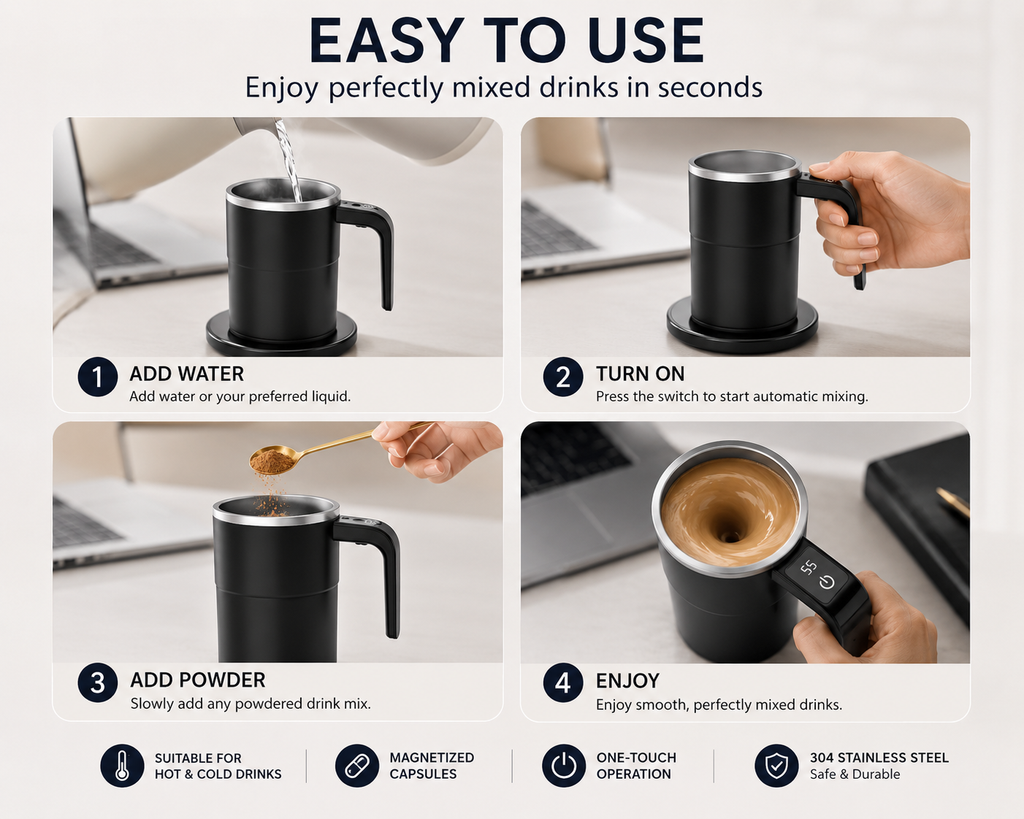 Sip & Swirl Smart Self-Stirring Mug ☕️