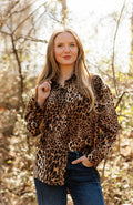 Untamed Elegance Leopard Button-Down Blouse