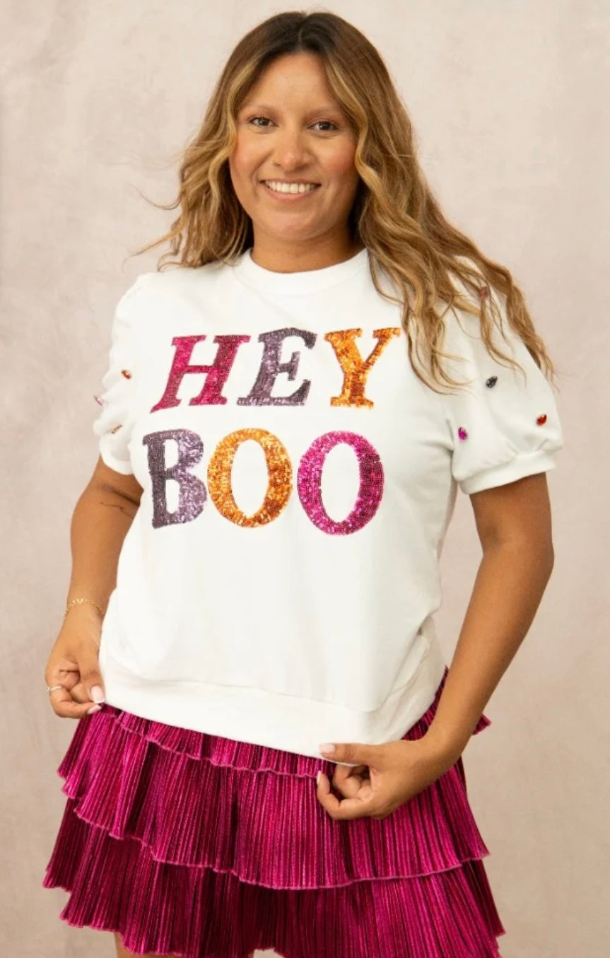 Hey Boo Sparkle & Jewels Halloween Top