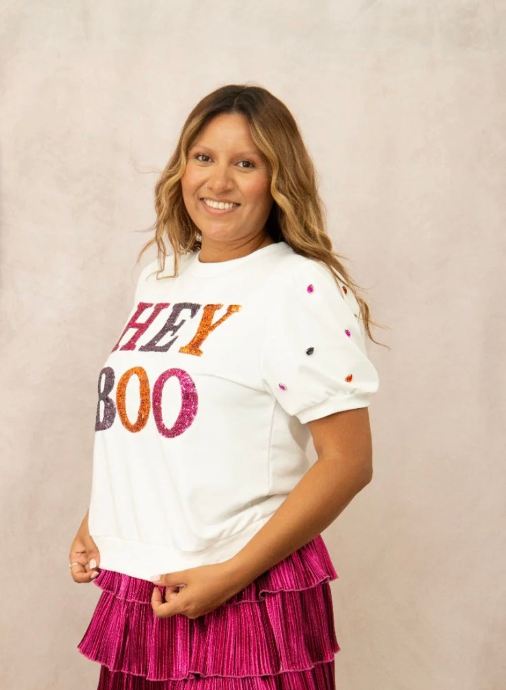 Hey Boo Sparkle & Jewels Halloween Top