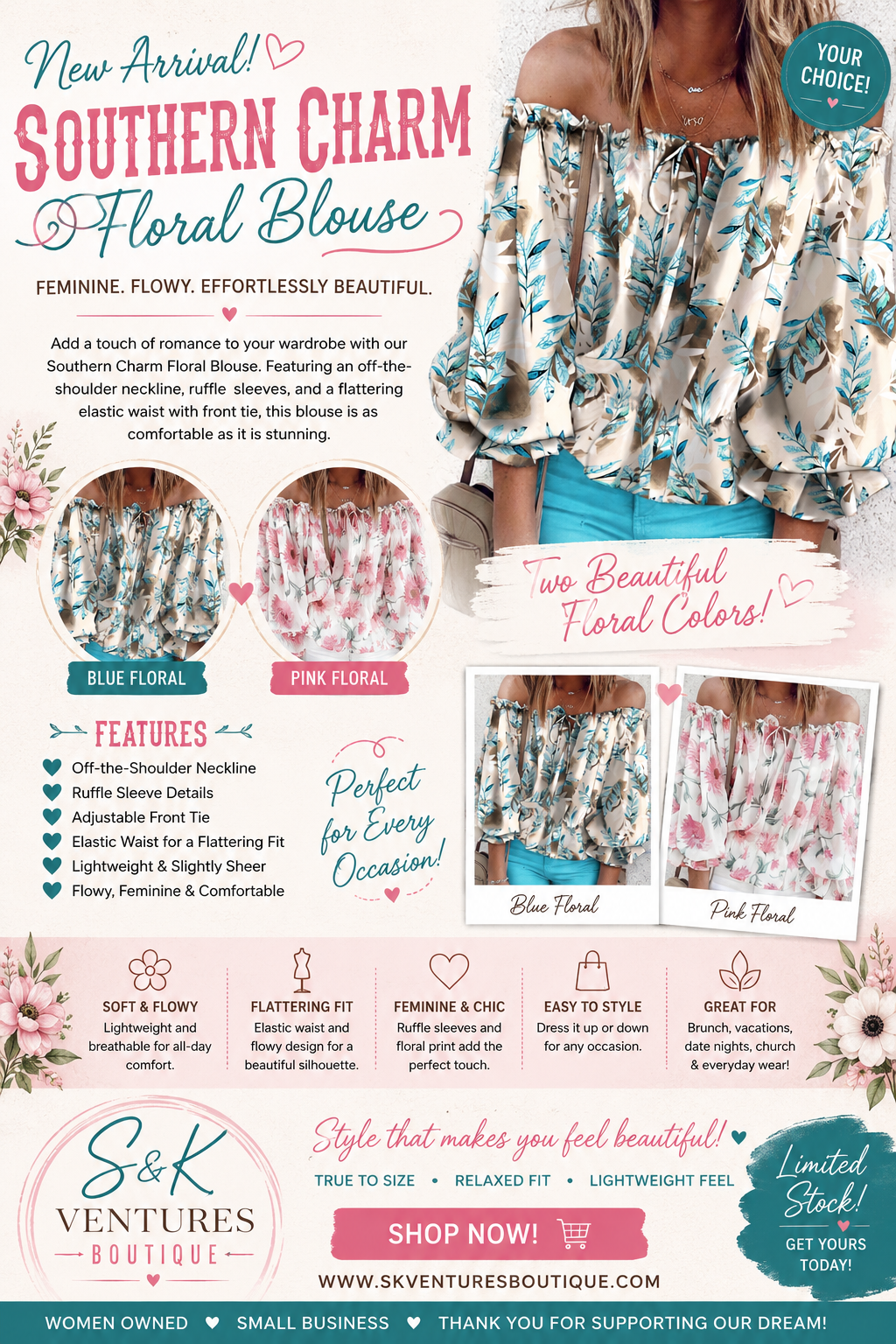 Blooming Beauty Off-Shoulder Blouse