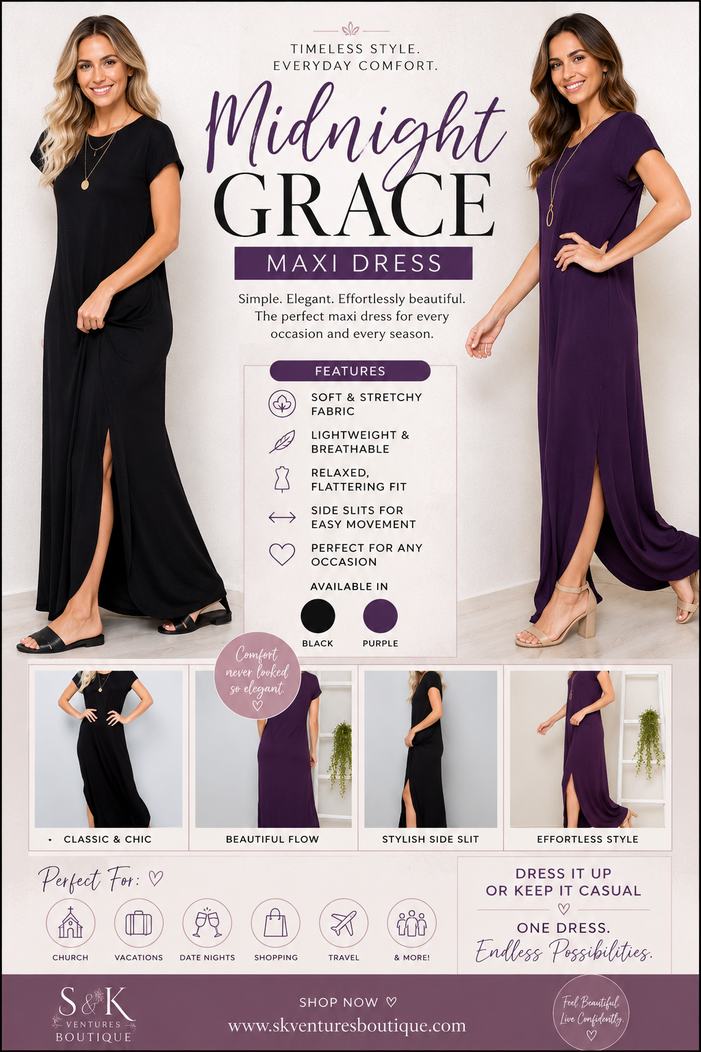 Midnight Grace Maxi Dress
