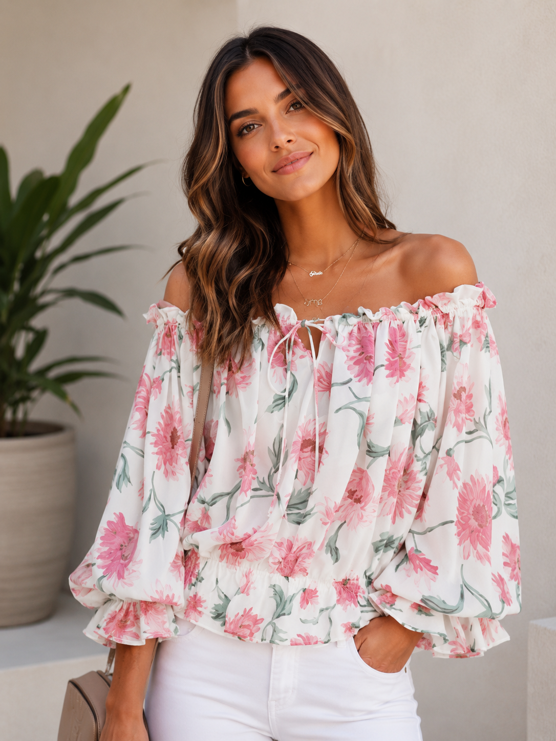 The Garden Breeze Off-Shoulder Blouse
