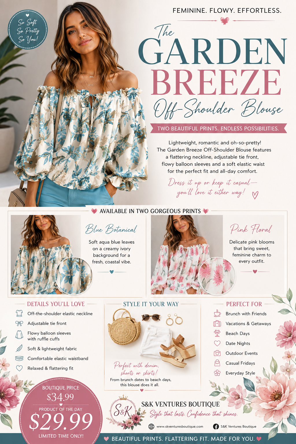 The Garden Breeze Off-Shoulder Blouse