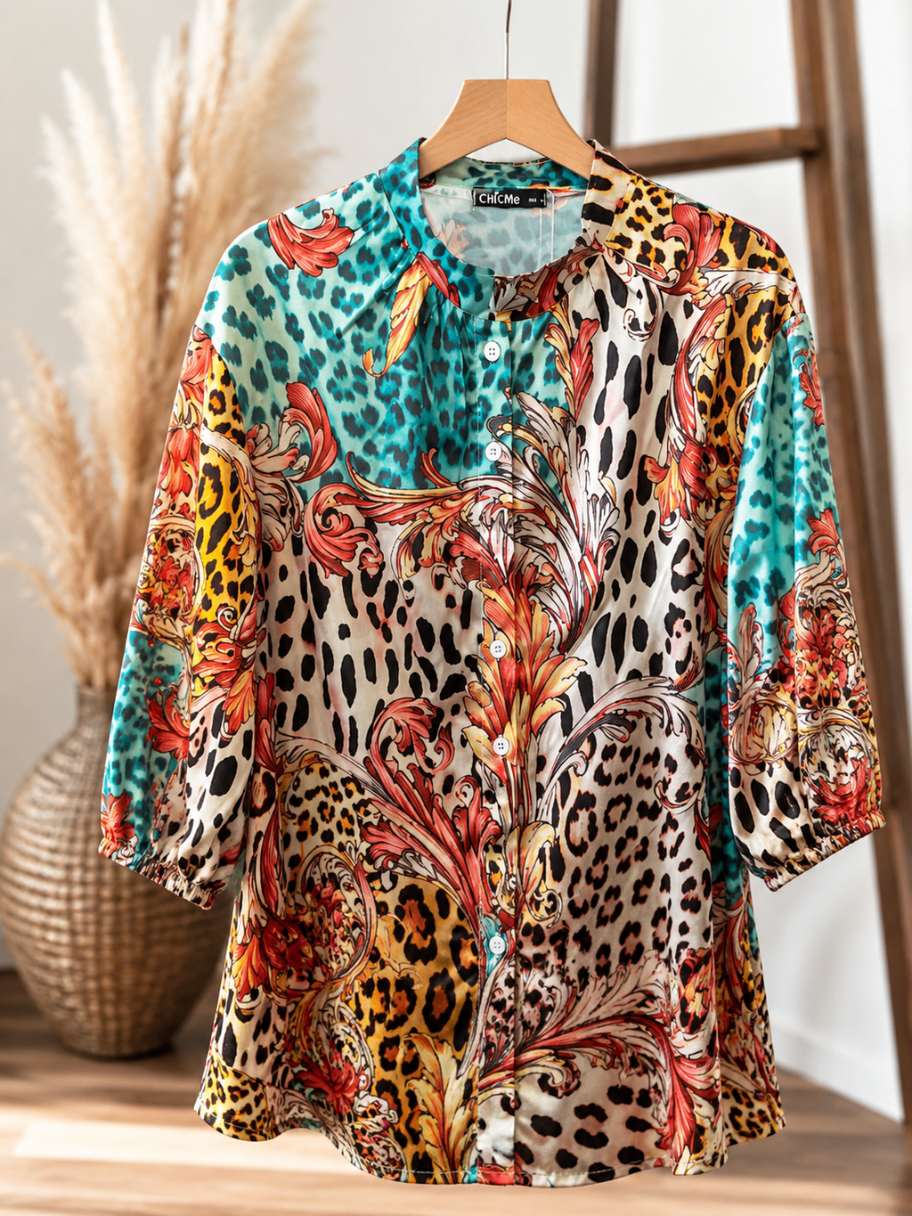 Wild Elegance Mixed Print Blouse