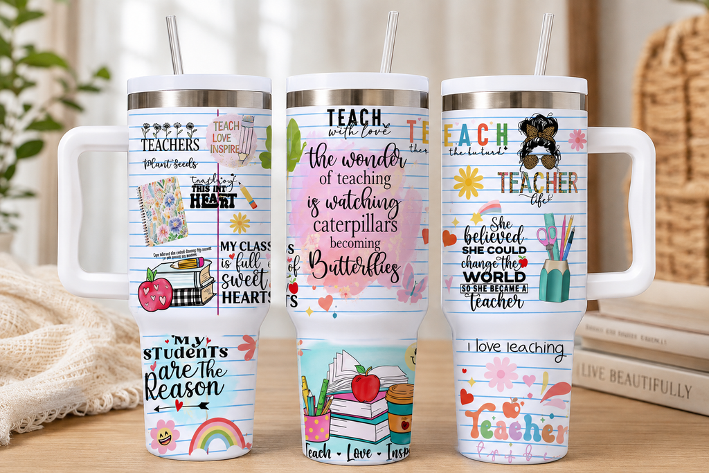 Inspire & Teach 40oz Teacher Tumbler