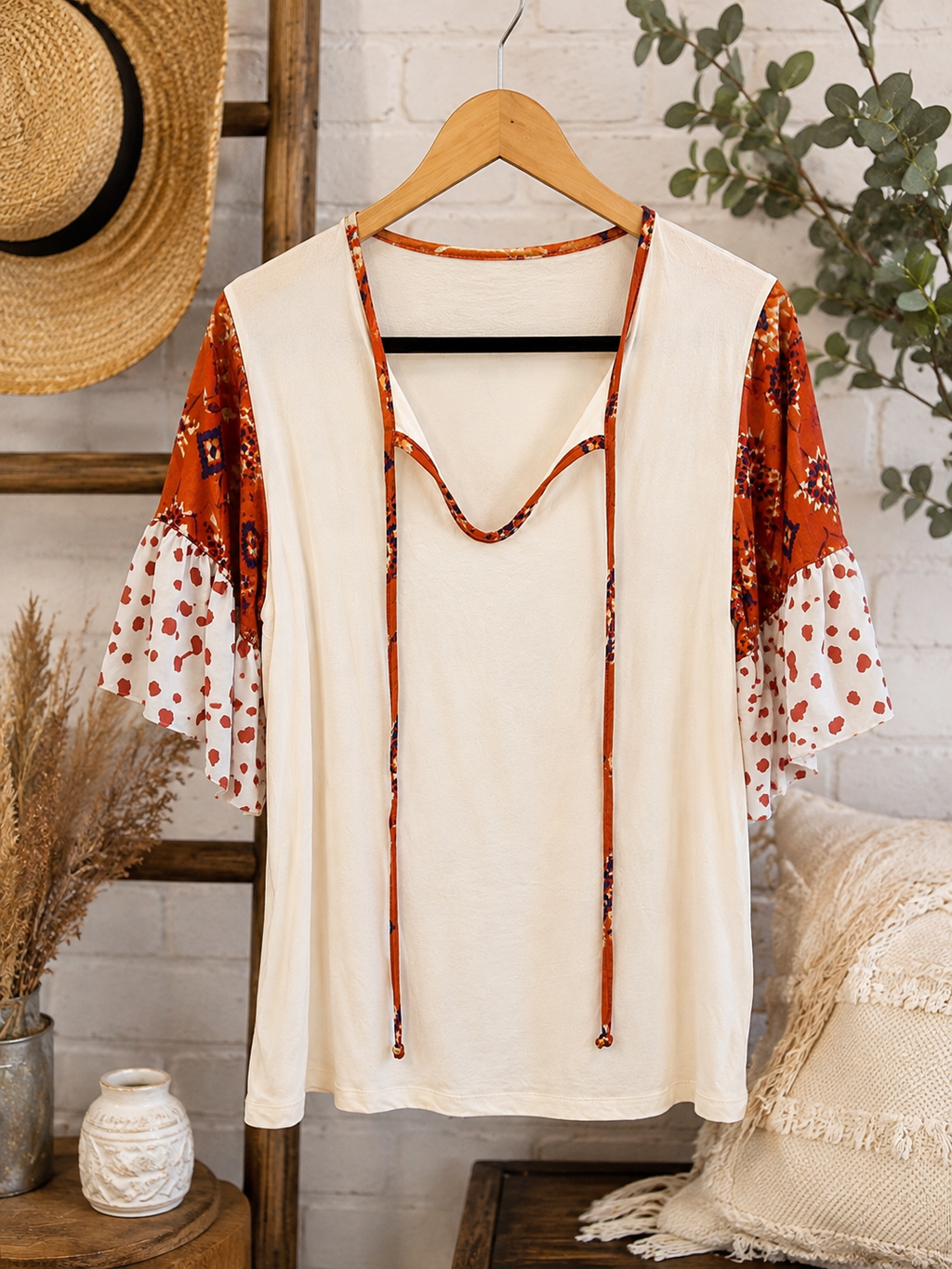 🤎 Desert Sunset Bell Sleeve Top