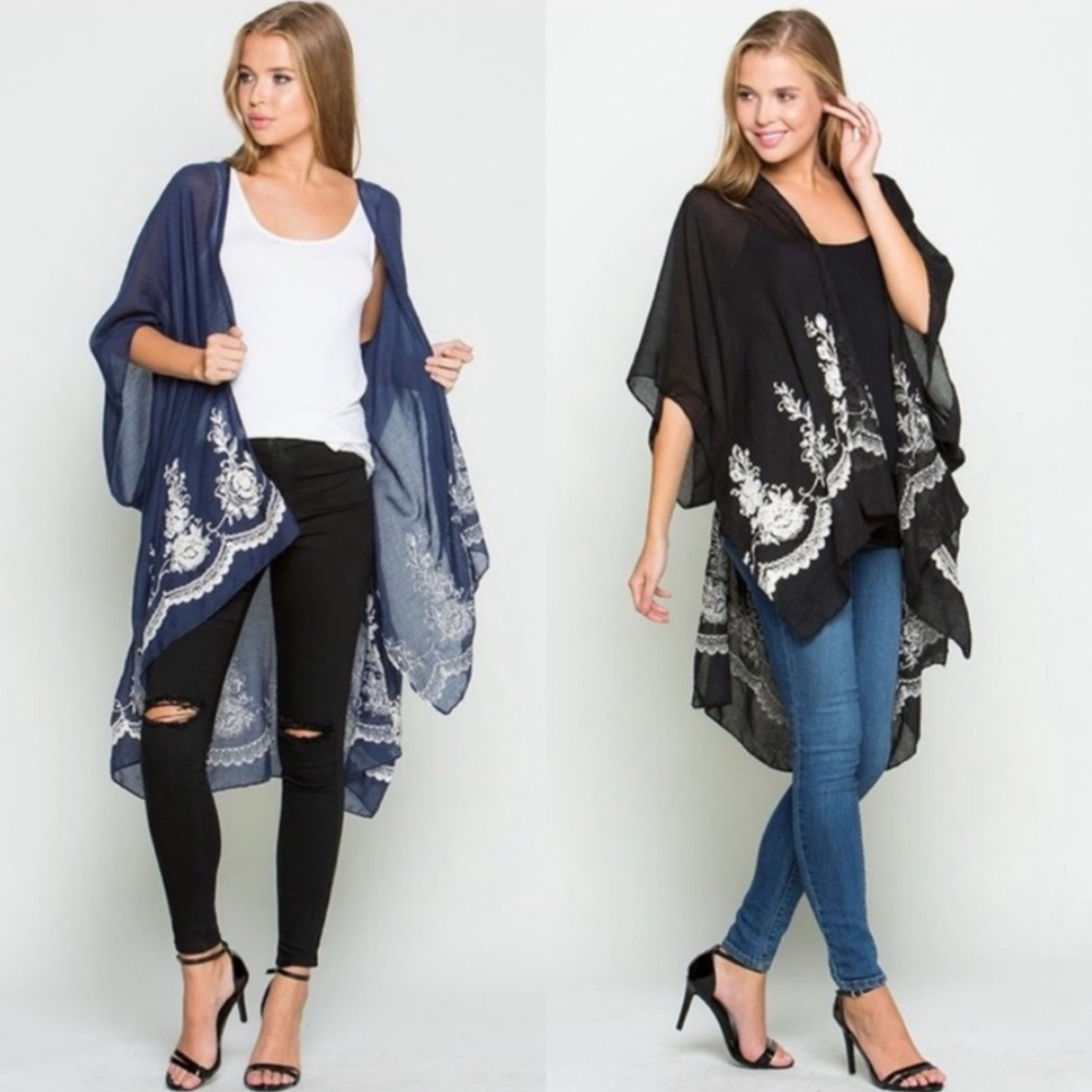 Graceful Garden Embroidered Kimono