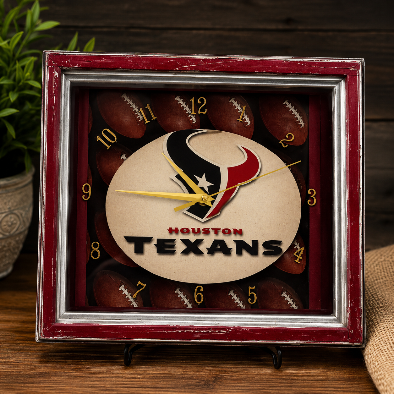 Houston Game Day Handcrafted Wall Clock